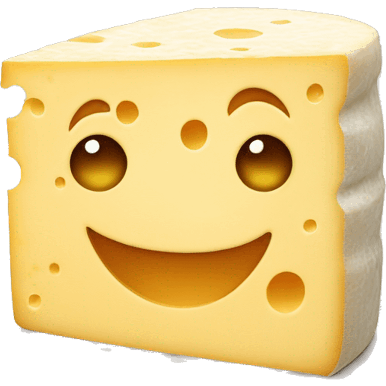 cheese with happy face emoji