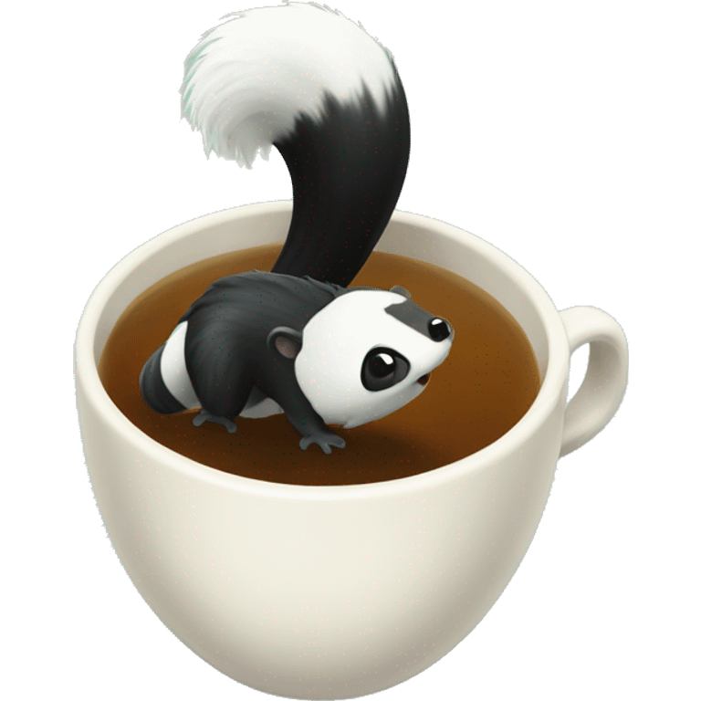 skunk tail in a cup of tea emoji