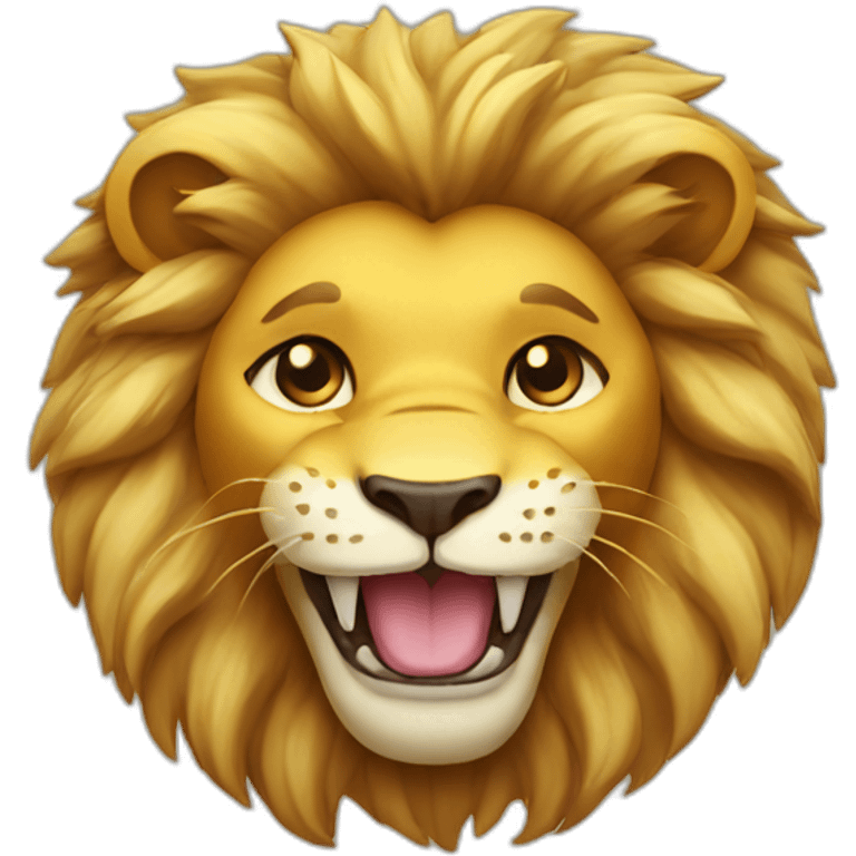 Lion smile with a golden teeth emoji