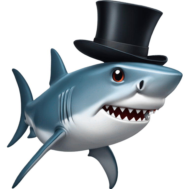 shark with tophat emoji