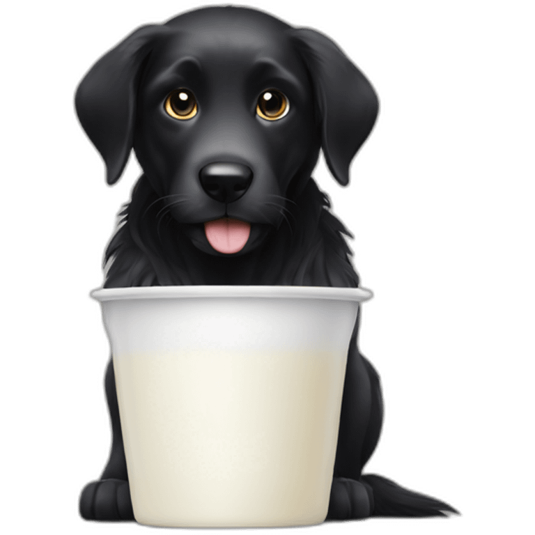 black dog give milk emoji