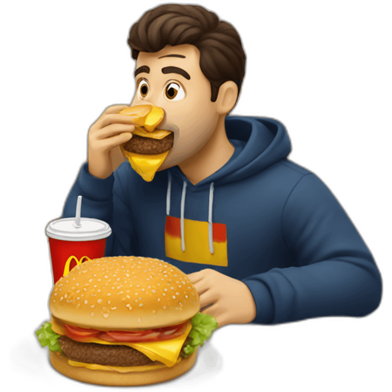 Romanian guy eating from McDonalds emoji