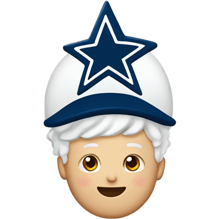 white short hair guy with a dallas cowboys hat enjoying a sprinkles cupcake  emoji