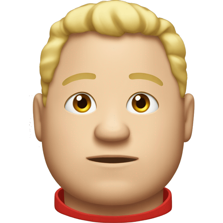 fat man in blonde man in red sweatsuit  emoji