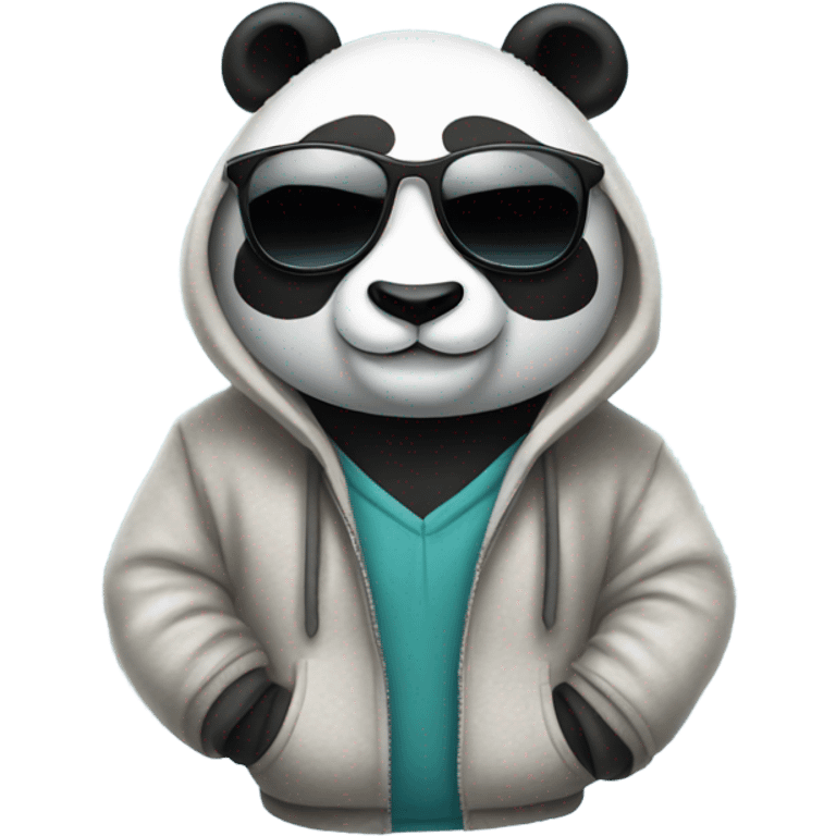 Create panda with sunglasses and a hoodie  emoji