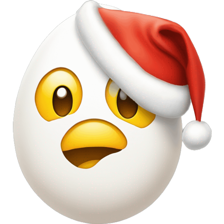 Egg with Santa hat emoji