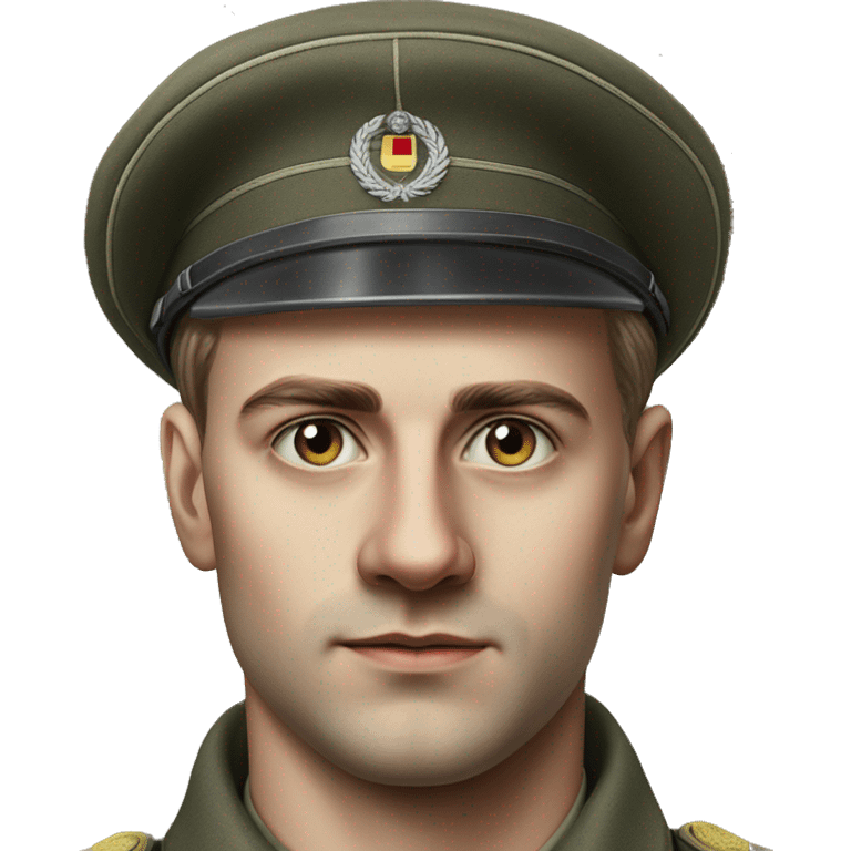 guy 28 years old german military 1940 photorealistic serious emoji