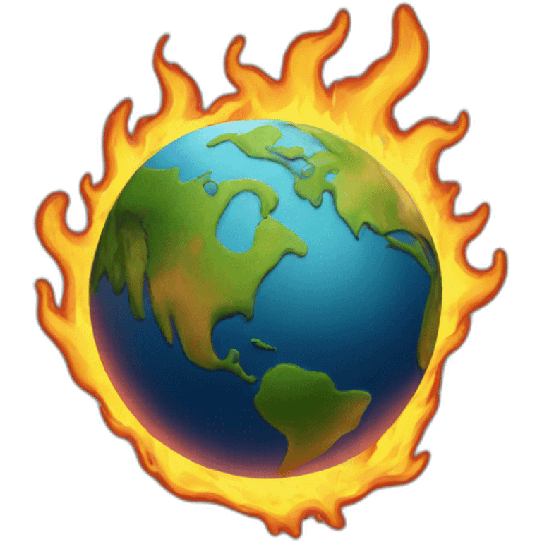 Earth on fire emoji