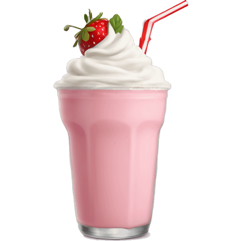 strawberry milkshake with a straw emoji