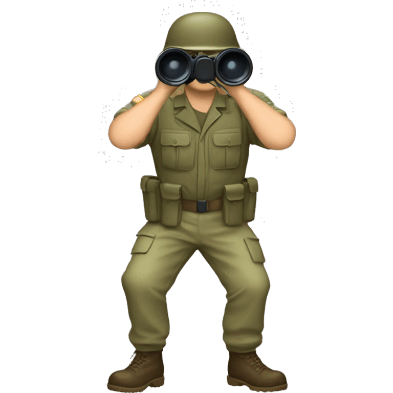 Army guy with binoculars  emoji