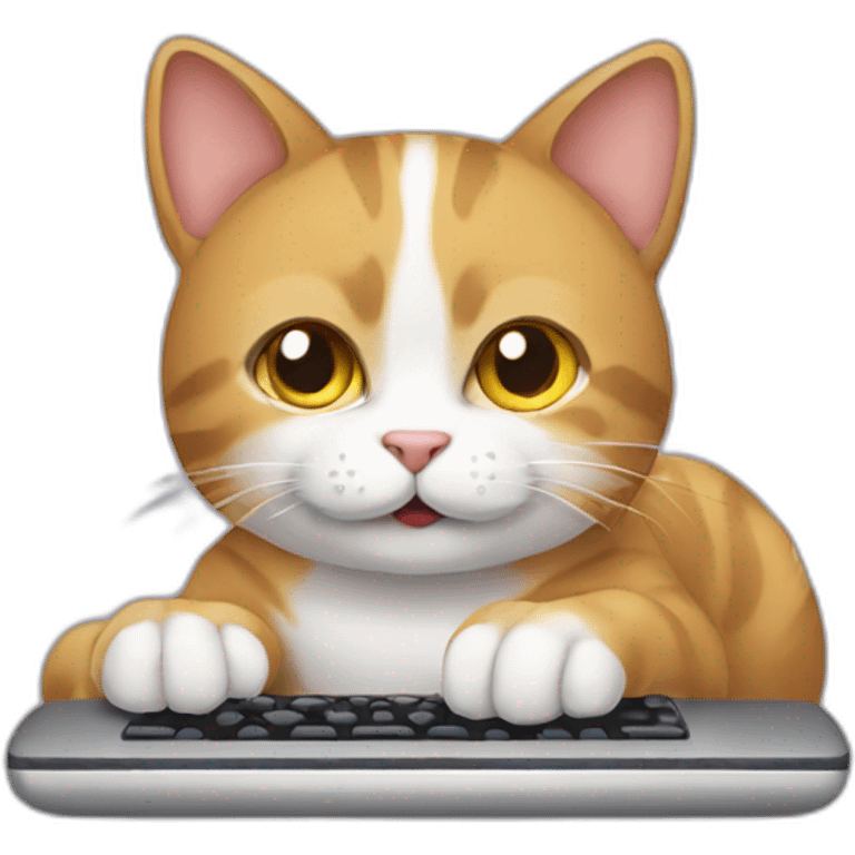 Cat typing emoji