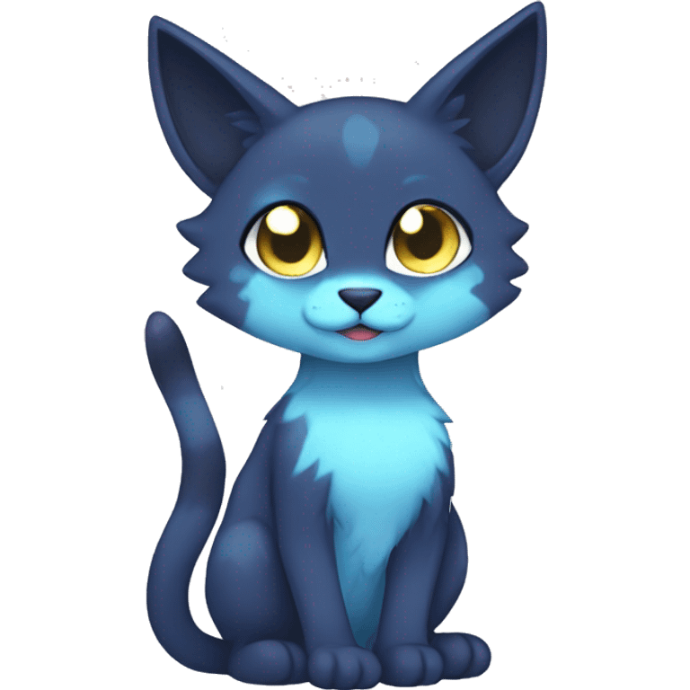 Saphire cute fakemon fursona full body cat emoji