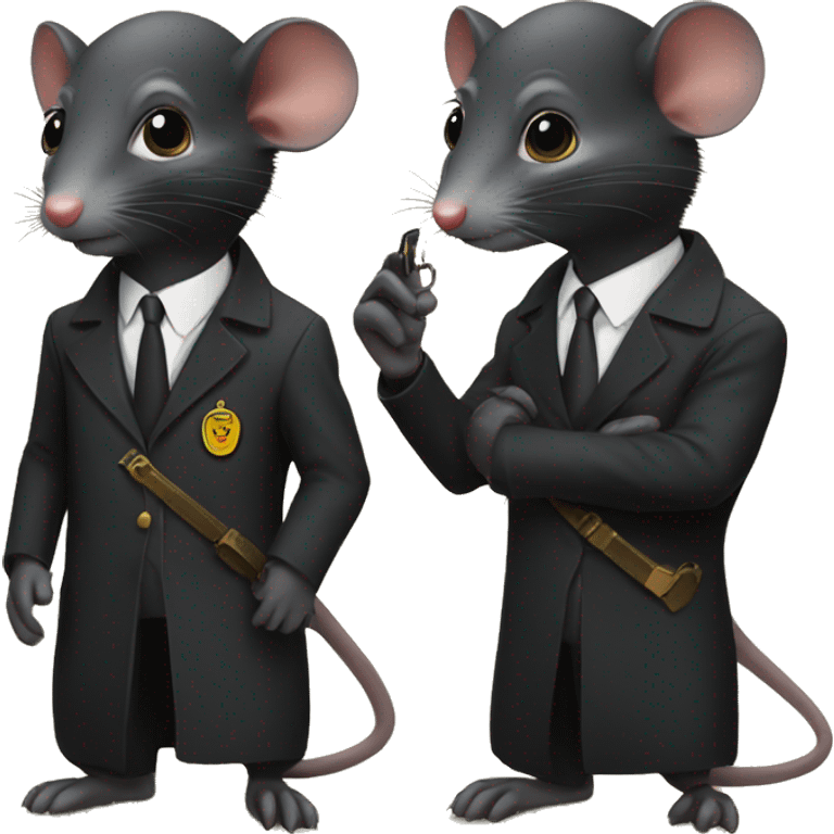 Black rat as a spy emoji