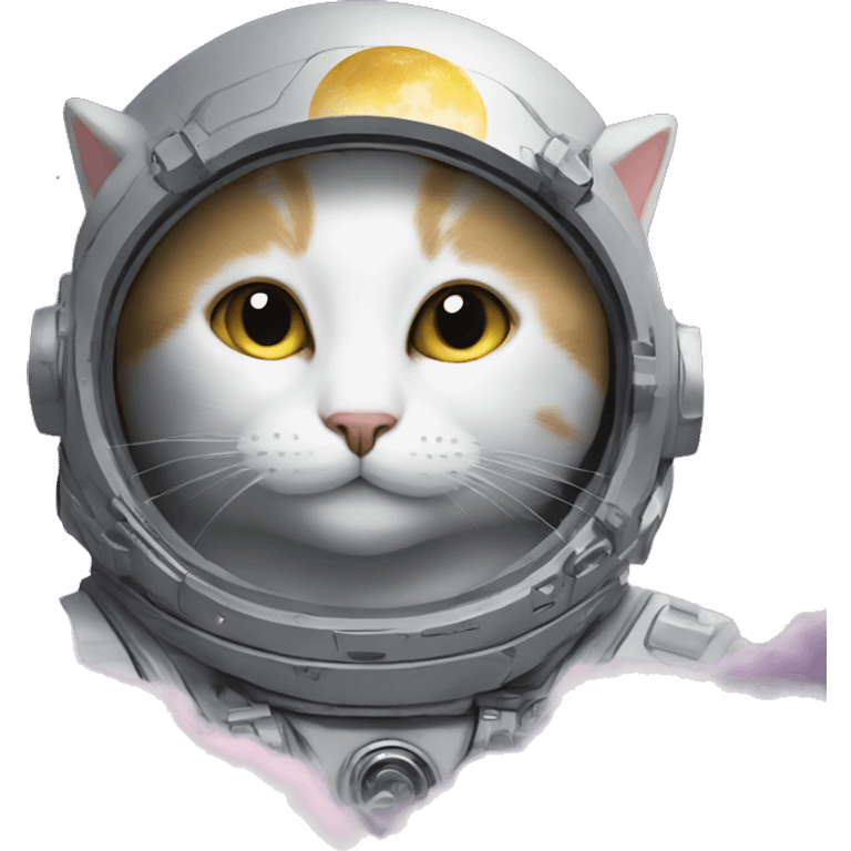 cat on moon with halo on head emoji