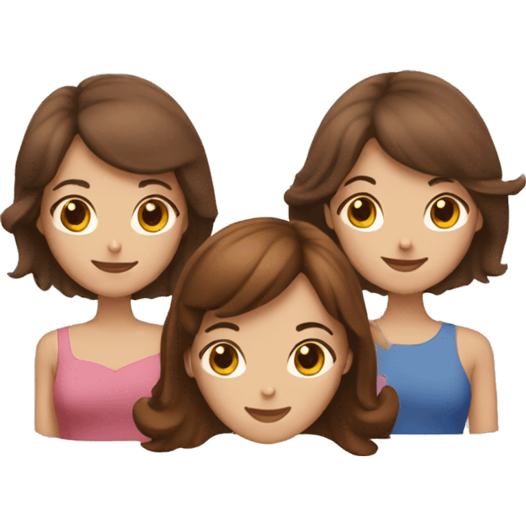 three girl friend birthday  (brunette and brown-haired ) emoji