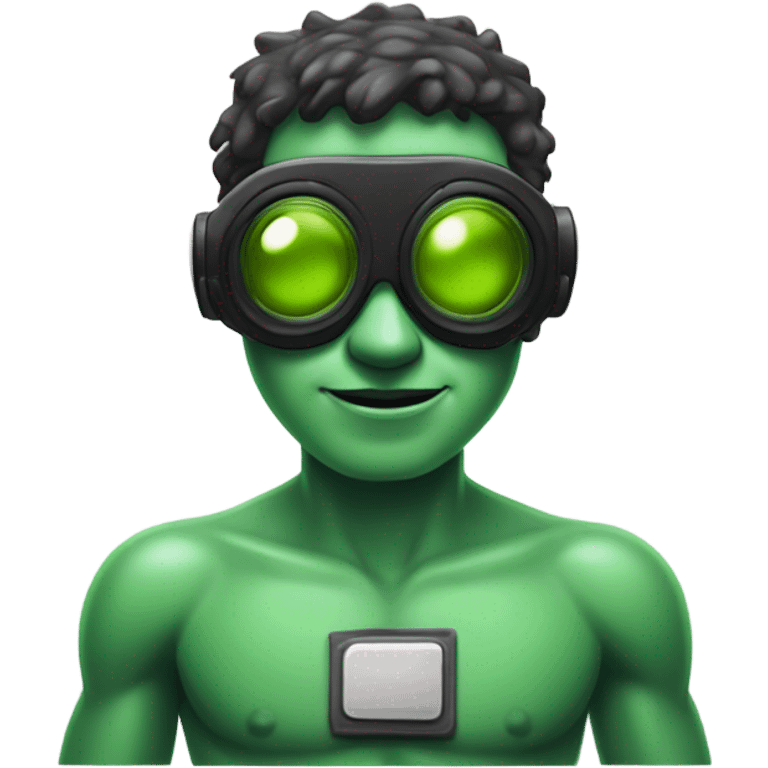 martian barman shirtless and goggles emoji