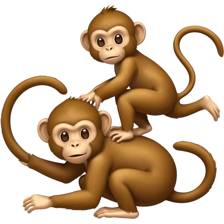 a monkey riding another monkey emoji