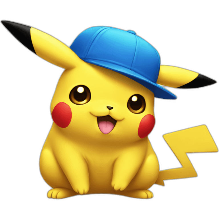 pikachu with a blue hat emoji