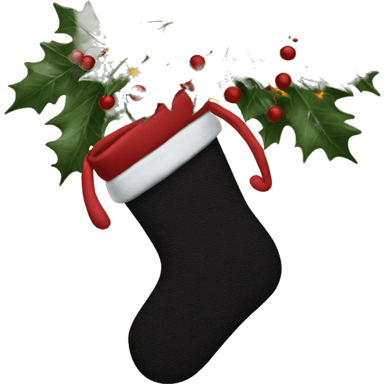 Black and dark red christmas stockings emoji