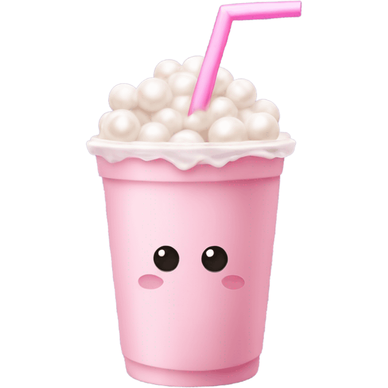 Pink milk tea with pearls emoji