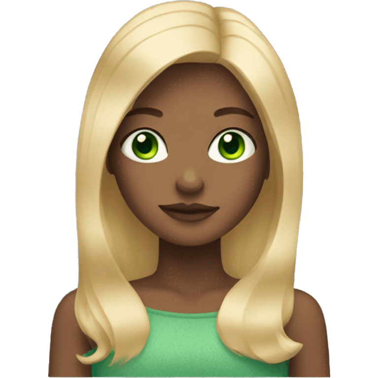 girl with straight blonde hair and green eyes emoji