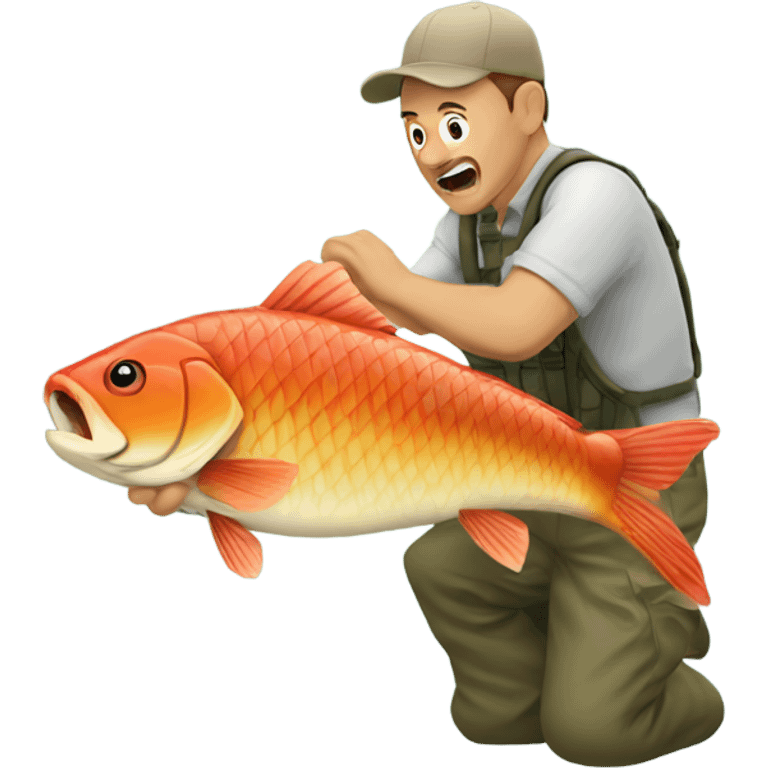 Carp catching a man emoji