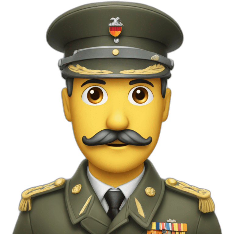 german army leader with small lip mustache doing hand heart emoji