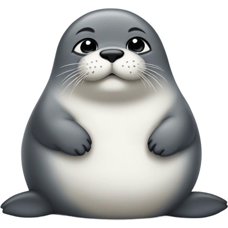 very fluffy furry seal baby fat emoji