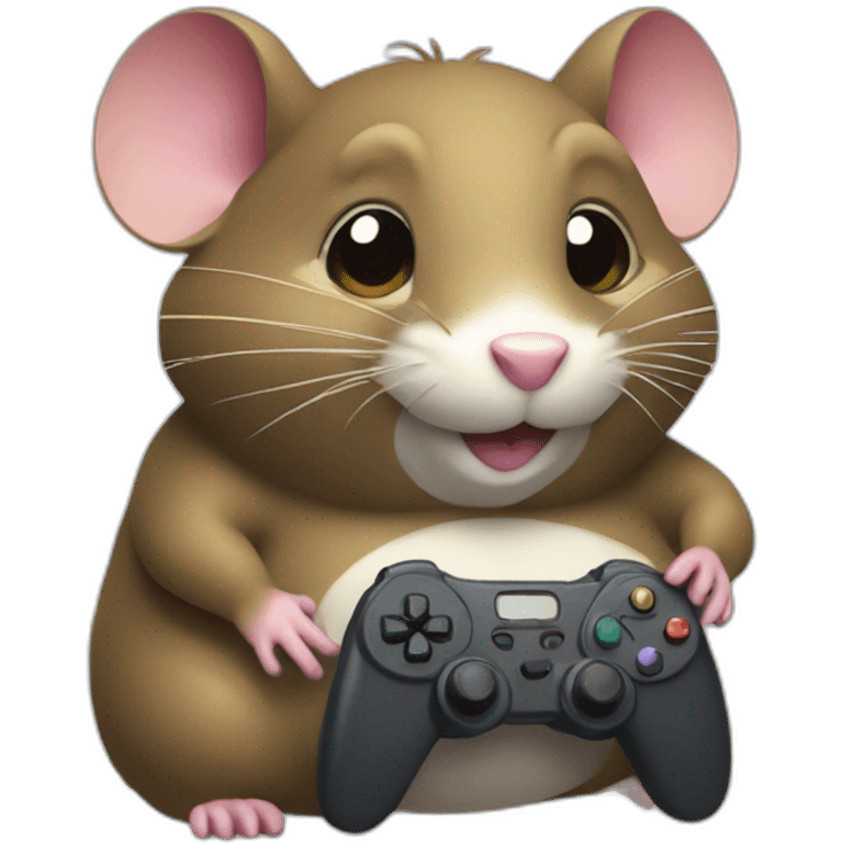 Fat Rat playing video games emoji