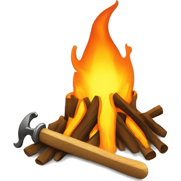  bonfire with a sword coming out of the flames emoji