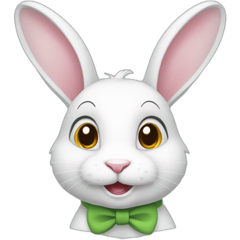 White cute rabbit from the cartoon secrets of pets emoji