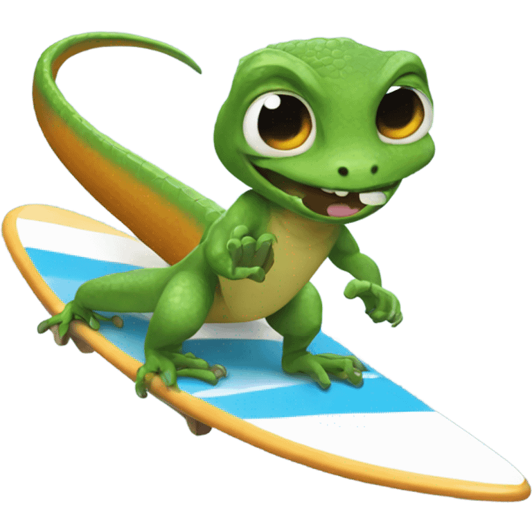 lizard surfing  emoji