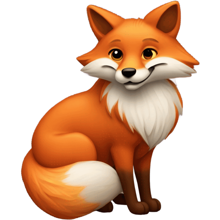 Heart with fox inside emoji