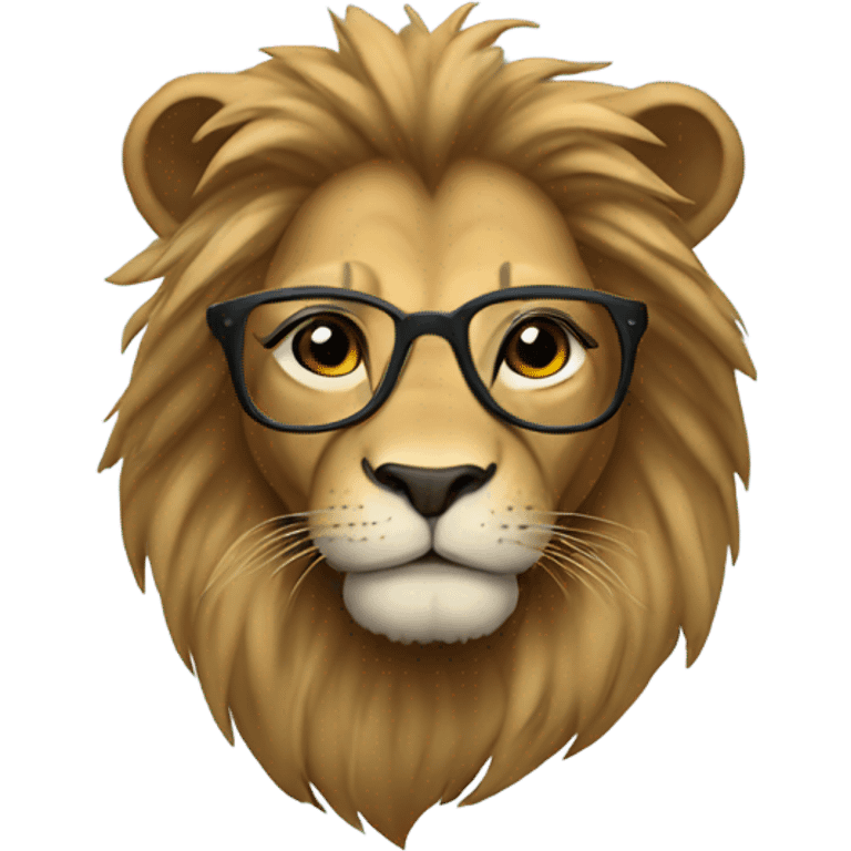 Lion wearing a hoodie and glasses emoji