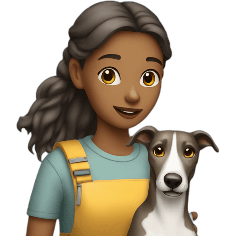 girl and her greyhound emoji