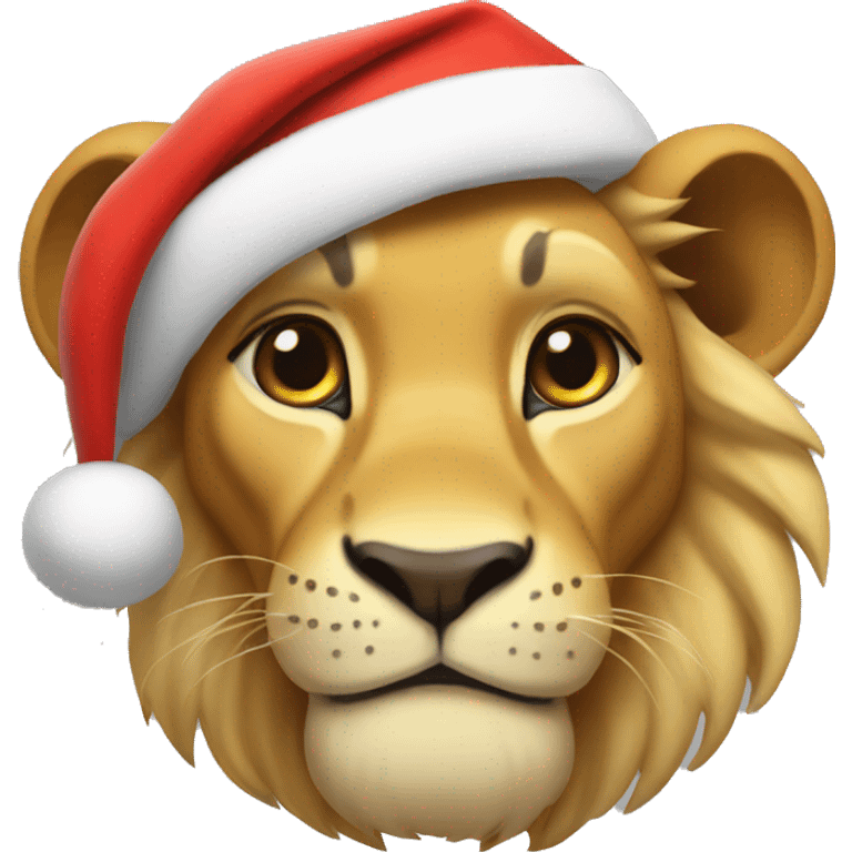 Simba with Santa hat emoji