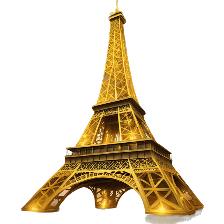 The Eiffel Tower lit up golden emoji emoji