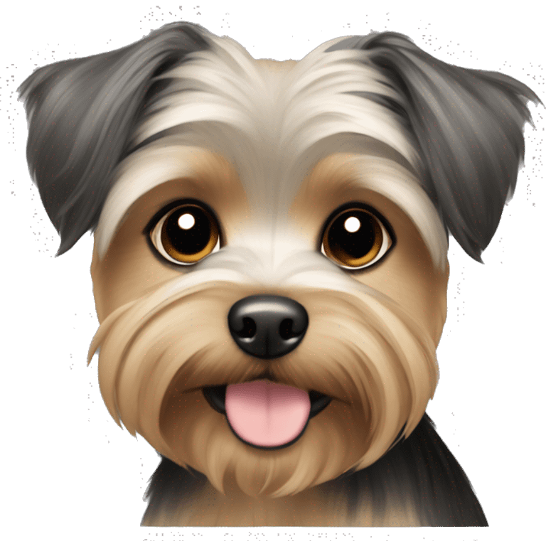 light brown, black and grey morkie emoji