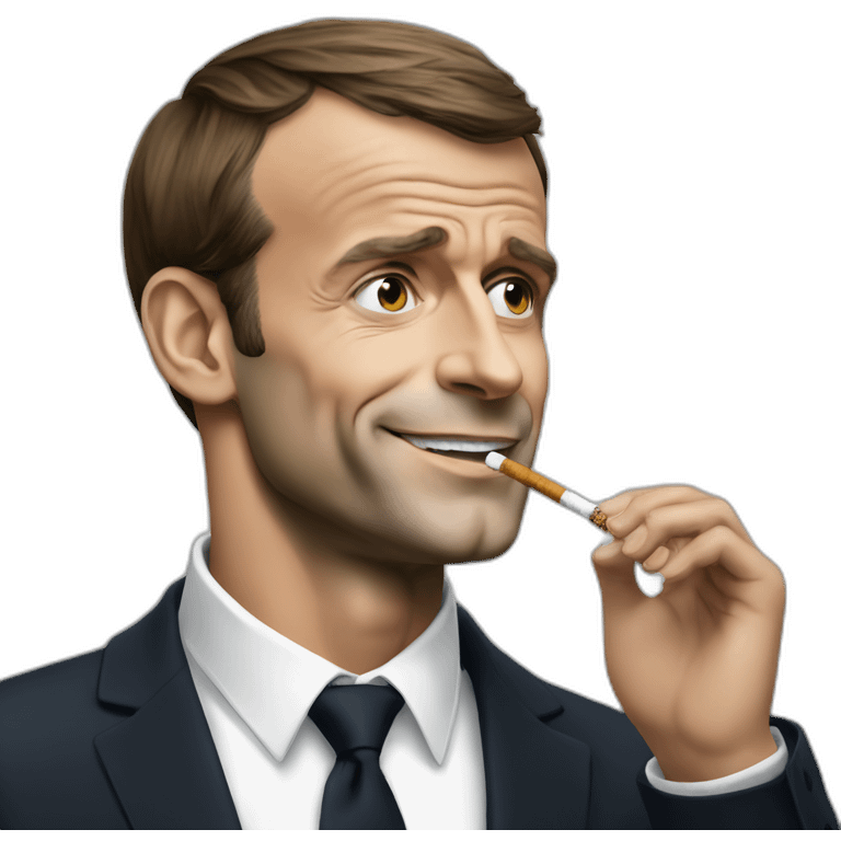 Emmanuel Macron avec une cigarette emoji