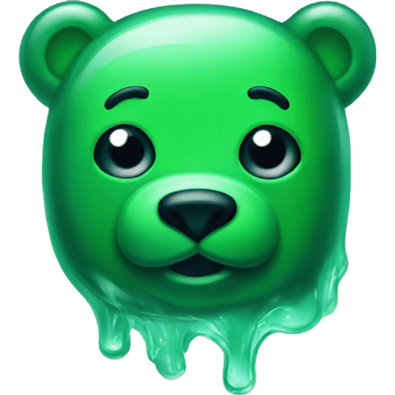 Jelly bear green emoji