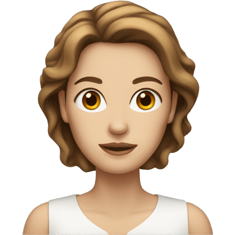 white woman with brown hair emoji