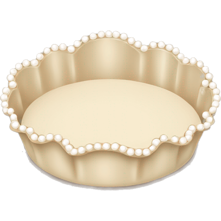 Beige scalloped tray with pearls on it emoji