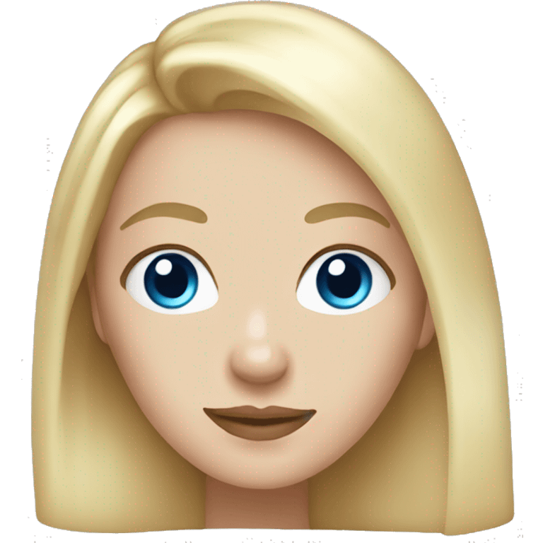 White women, long blonde hair,blue eyes emoji