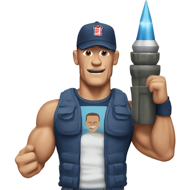 John Cena holding a rocket launcher emoji