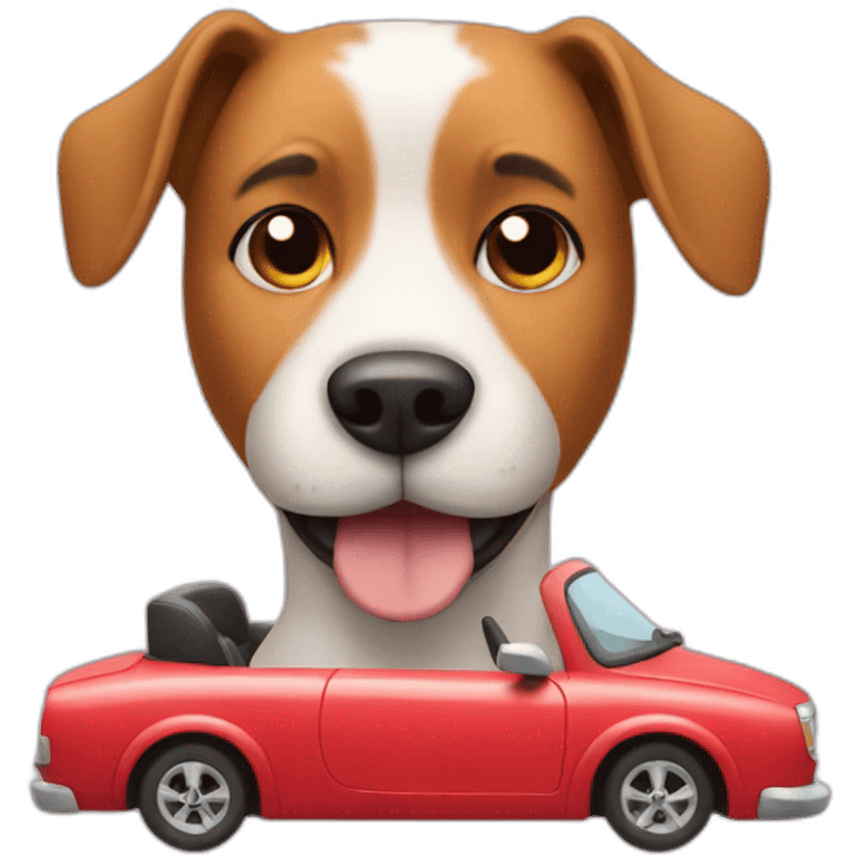 a dog in a car emoji