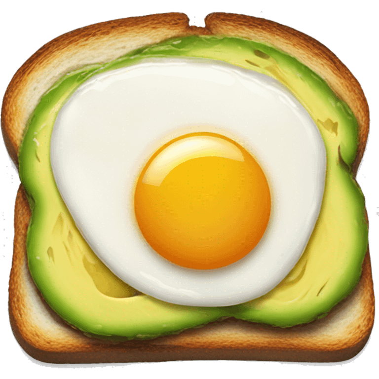 realistic Avocado toast with fried egg emoji