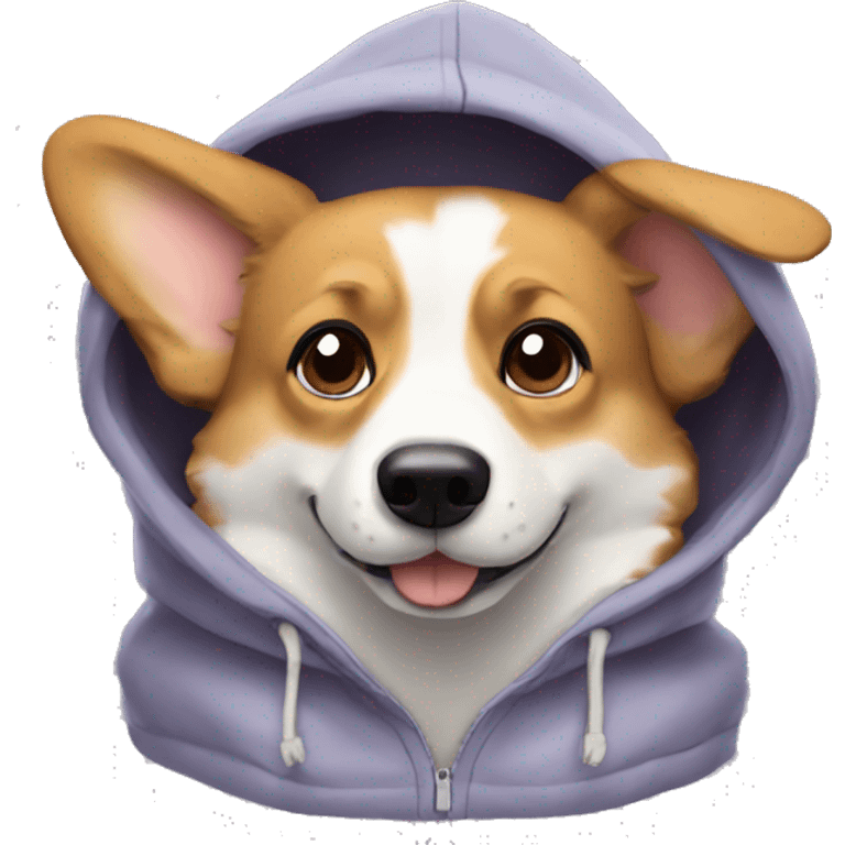 corgi dog in a hoodie  emoji