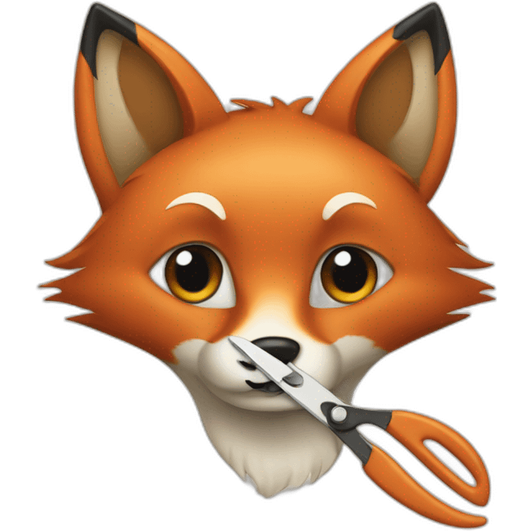 fox-with-scissors emoji