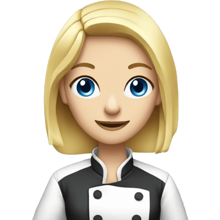 blonde hair blue eyes girl chef with knife  emoji