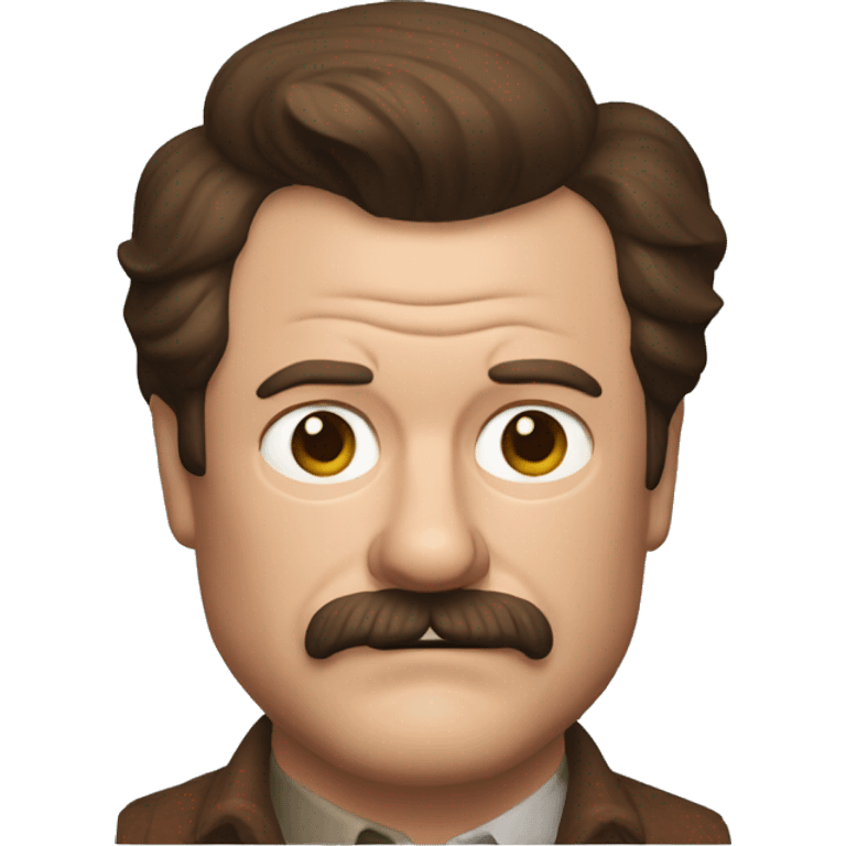 Ron Swanson smiling with a steal  emoji